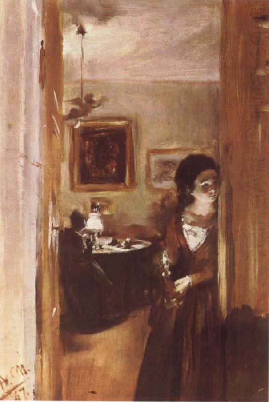 Livingroom with Menzel-s sister, Adolph von Menzel